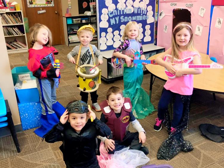 Children inside daycare facility