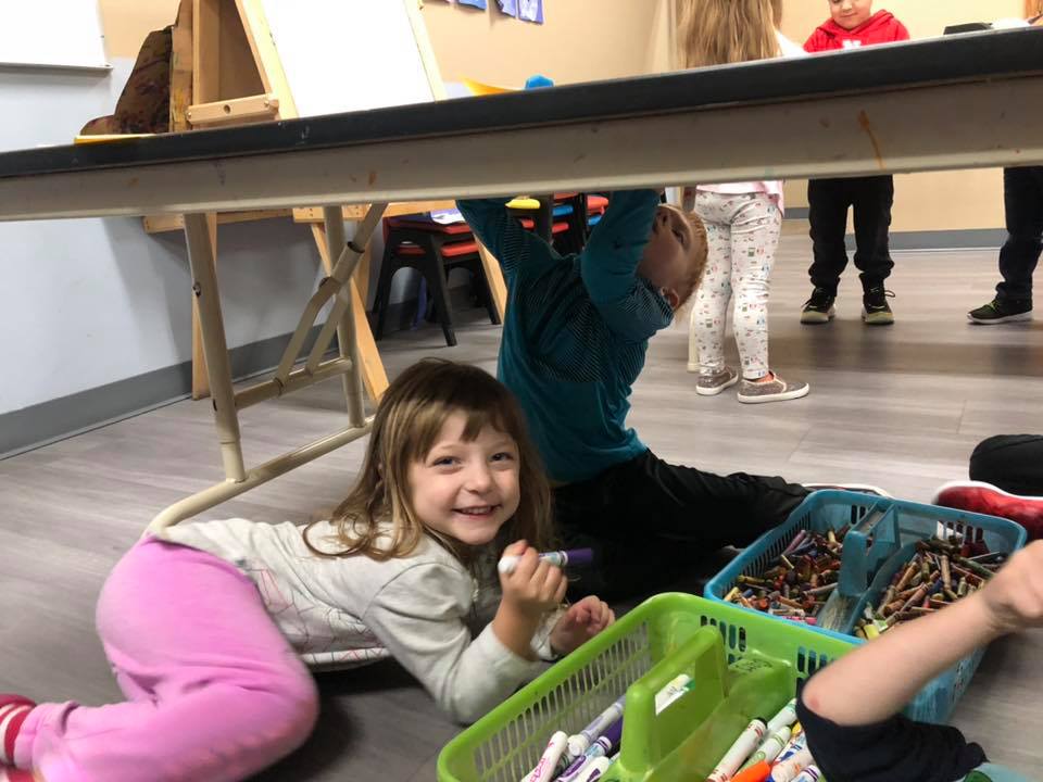 Children inside daycare facility