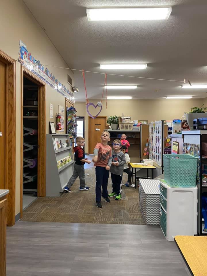 Children inside daycare facility