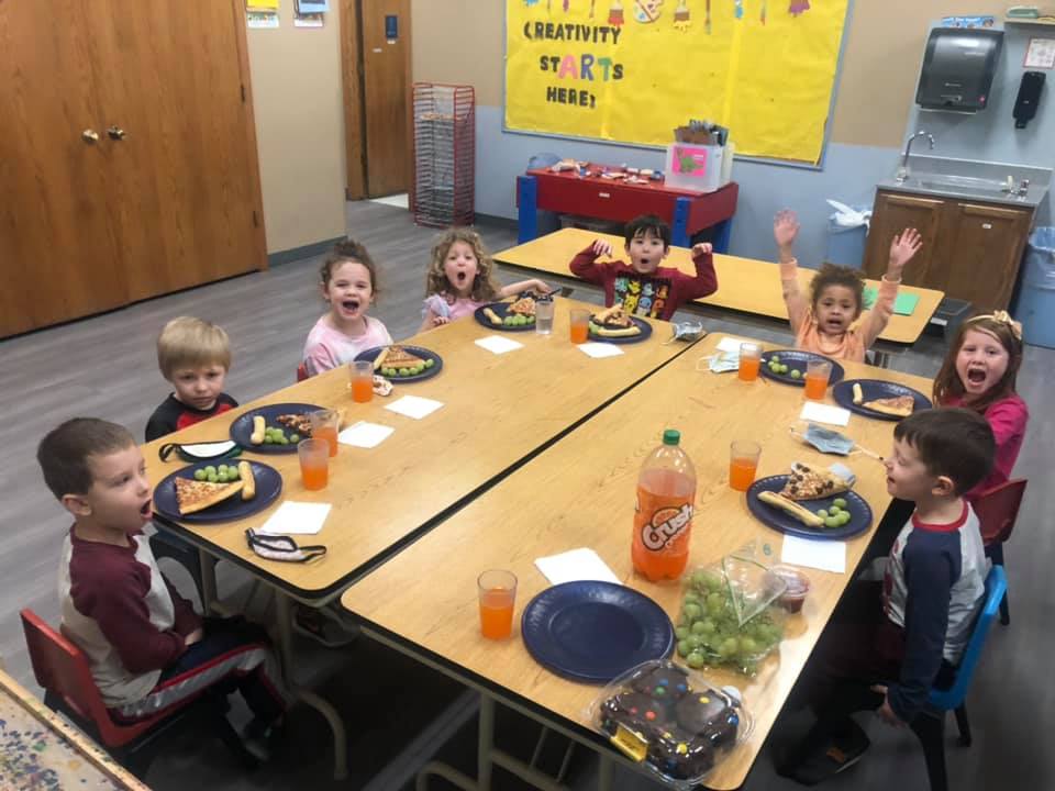 Children inside daycare facility