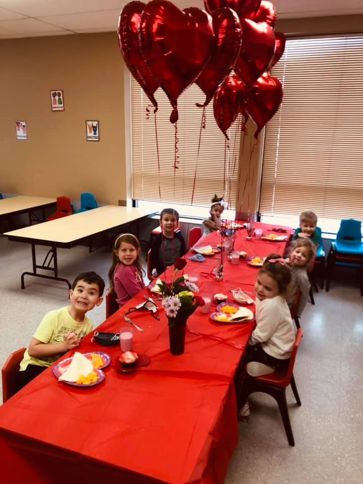 Children inside daycare facility