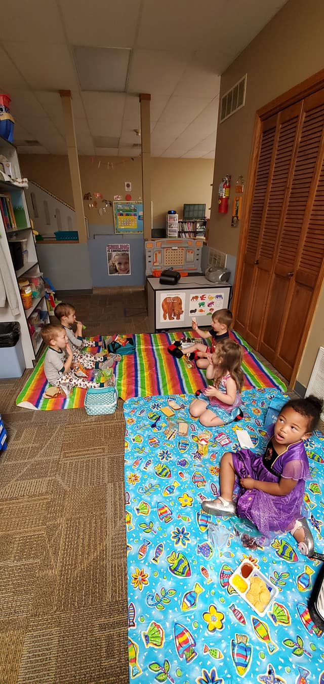 Children inside daycare facility