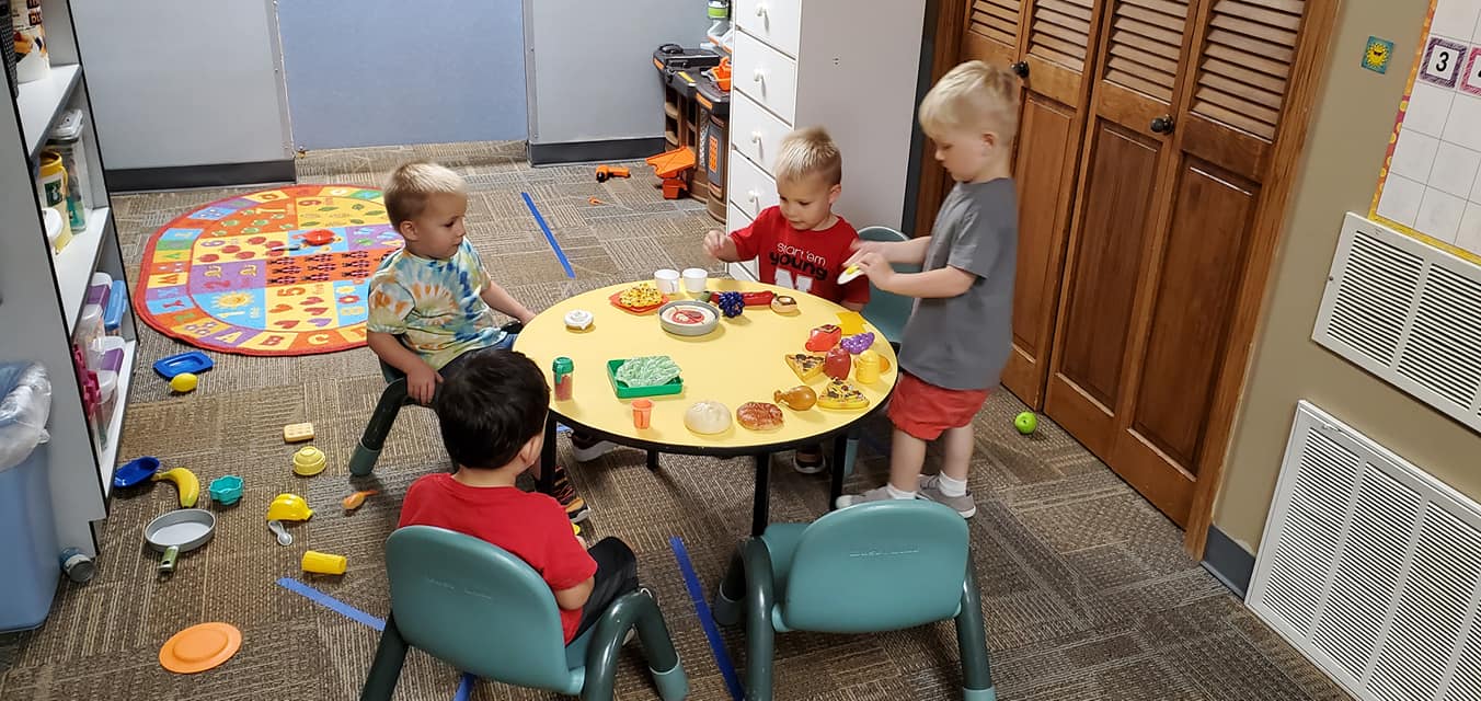 Children inside daycare facility