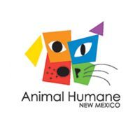 Colorful logo for Animal Humane New Mexico; geometric shapes form a dog and cat face.