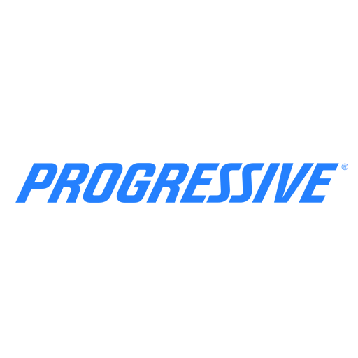 Progressive logo in blue on a white background