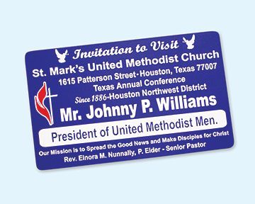 A blue invitation to visit st. mark 's united methodist church
