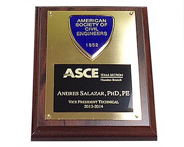 A plaque from the american society of civil engineers