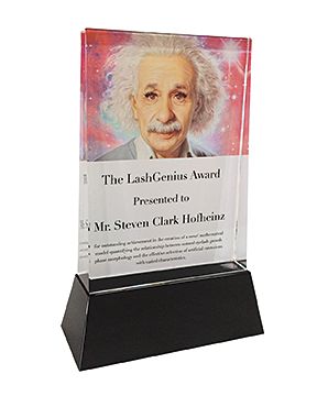 A plaque with a picture of albert einstein on it