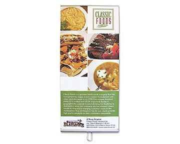 A poster for classic foods shows a variety of food.