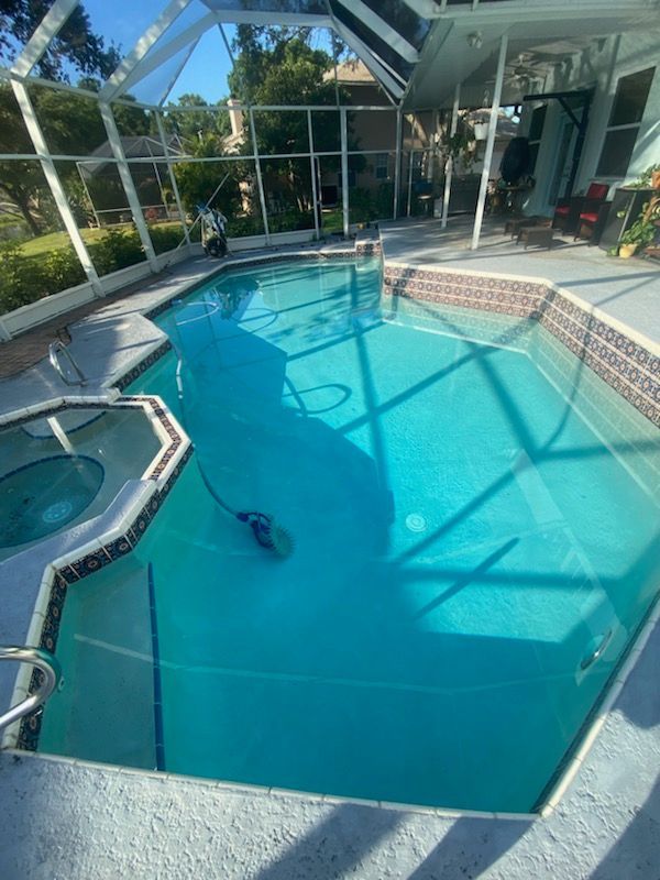 pool with clear water after