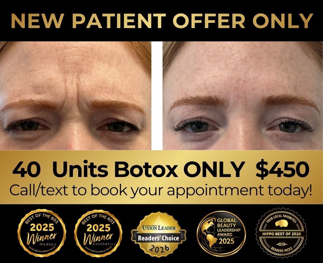 Elite spa June specials ad: 20% off facials, $75 off filler, with model and gold/white design
