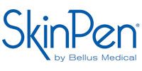 SkinPen logo in blue: text 