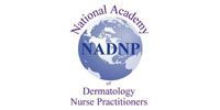 Logo of the National Academy of Dermatology Nurse Practitioners (NADNP), featuring a globe.