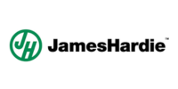 The James Hardie logo featuring a green JH circle icon next to the company name in black text.