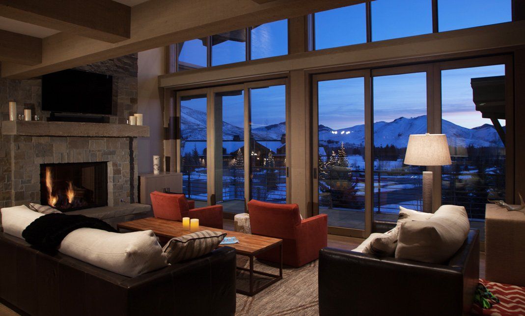 White Clouds living room at night