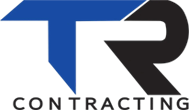 Blue and black "TR" logo with "CONTRACTING" text below.