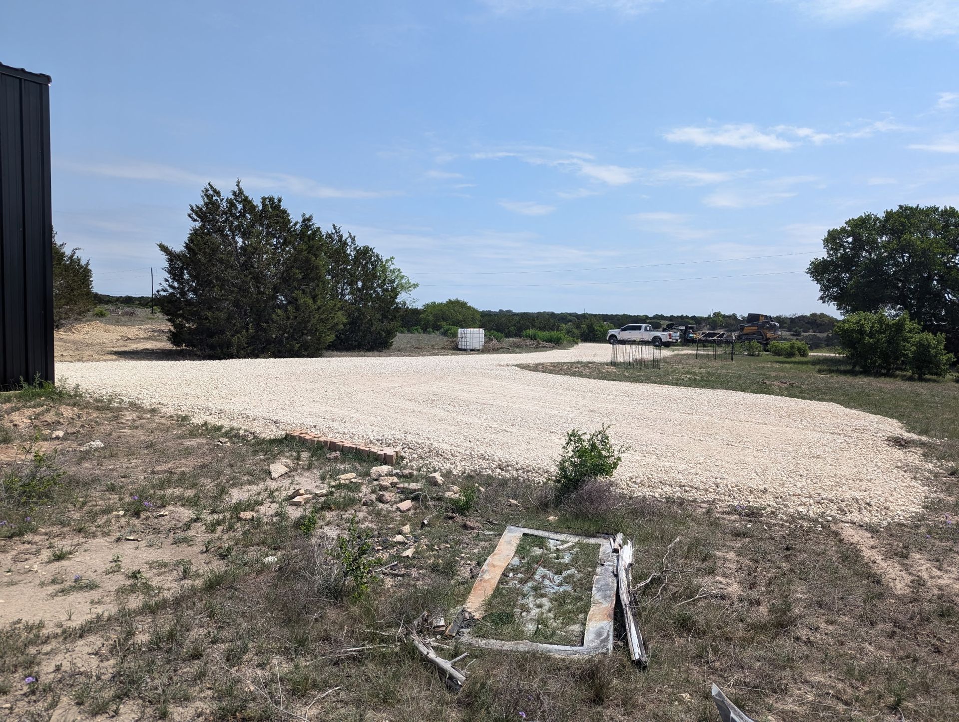 There is a lot of dirt in the middle of the field