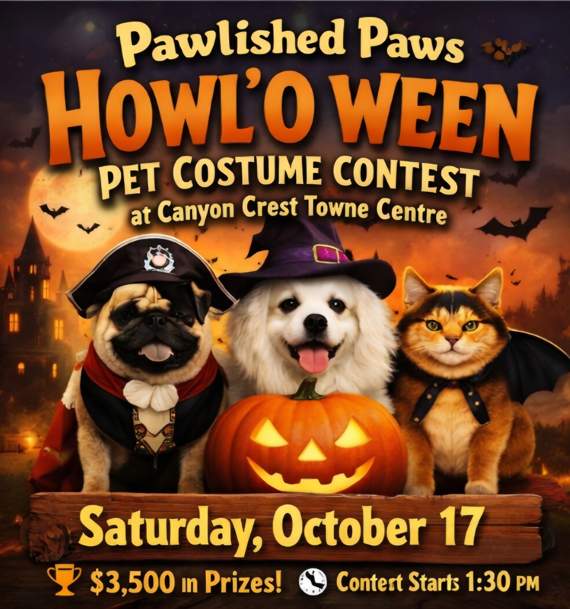 Poster for a pet costume contest 
