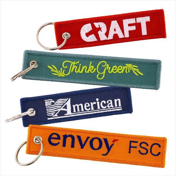Four fabric keychains