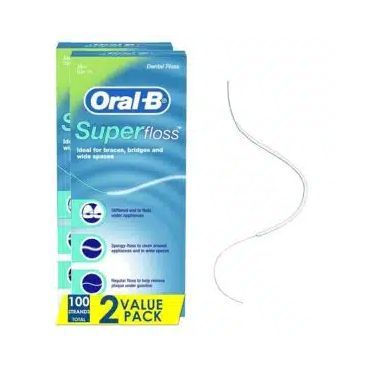 A box of oral b superfloss dental floss