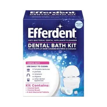 Efferdent dental bath kit is a dental appliance cleaner.
