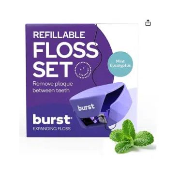 Burst refillable floss set mint eucalyptus