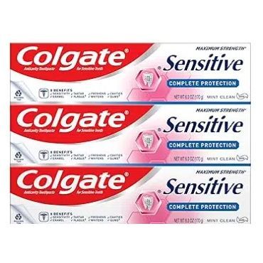 Three tubes of colgate sensitive complete protection toothpaste
