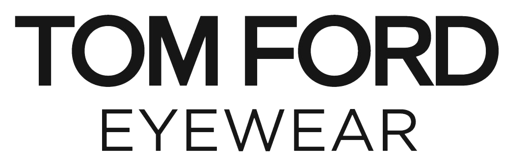 A black and white logo for tom ford eyewear on a white background.