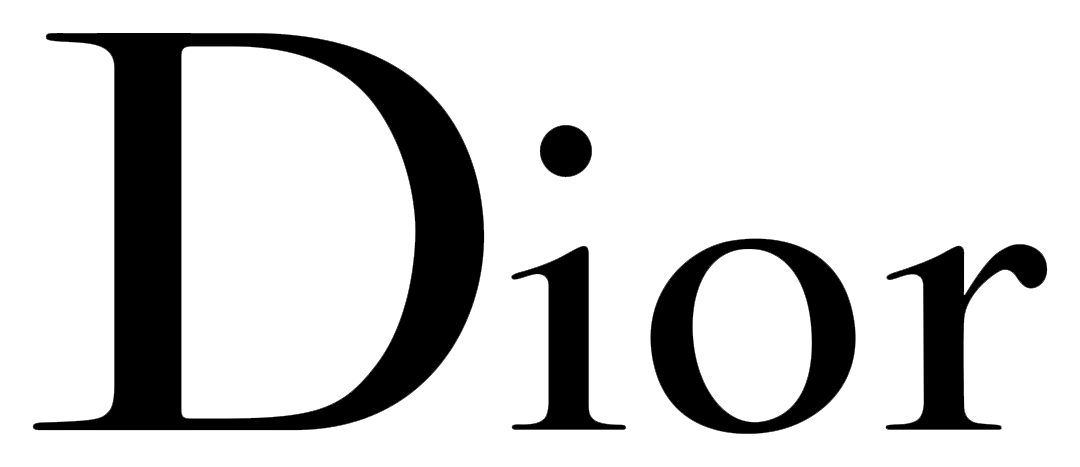 A black and white logo for dior on a white background.