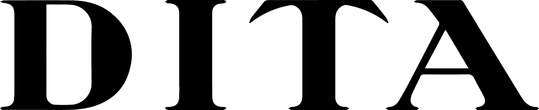 The word dita is written in black letters on a white background.