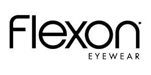 The logo for flexon eyewear is on a white background.