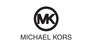 A black and white logo for michael kors on a white background.