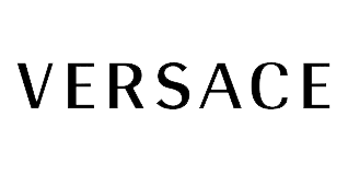 A black and white logo for versace on a white background.