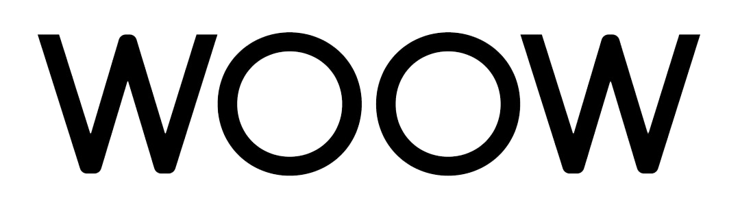 The word woow is written in black on a white background.