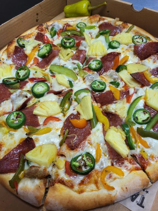 An advertisement for southside pizza and pub shows a variety of desserts