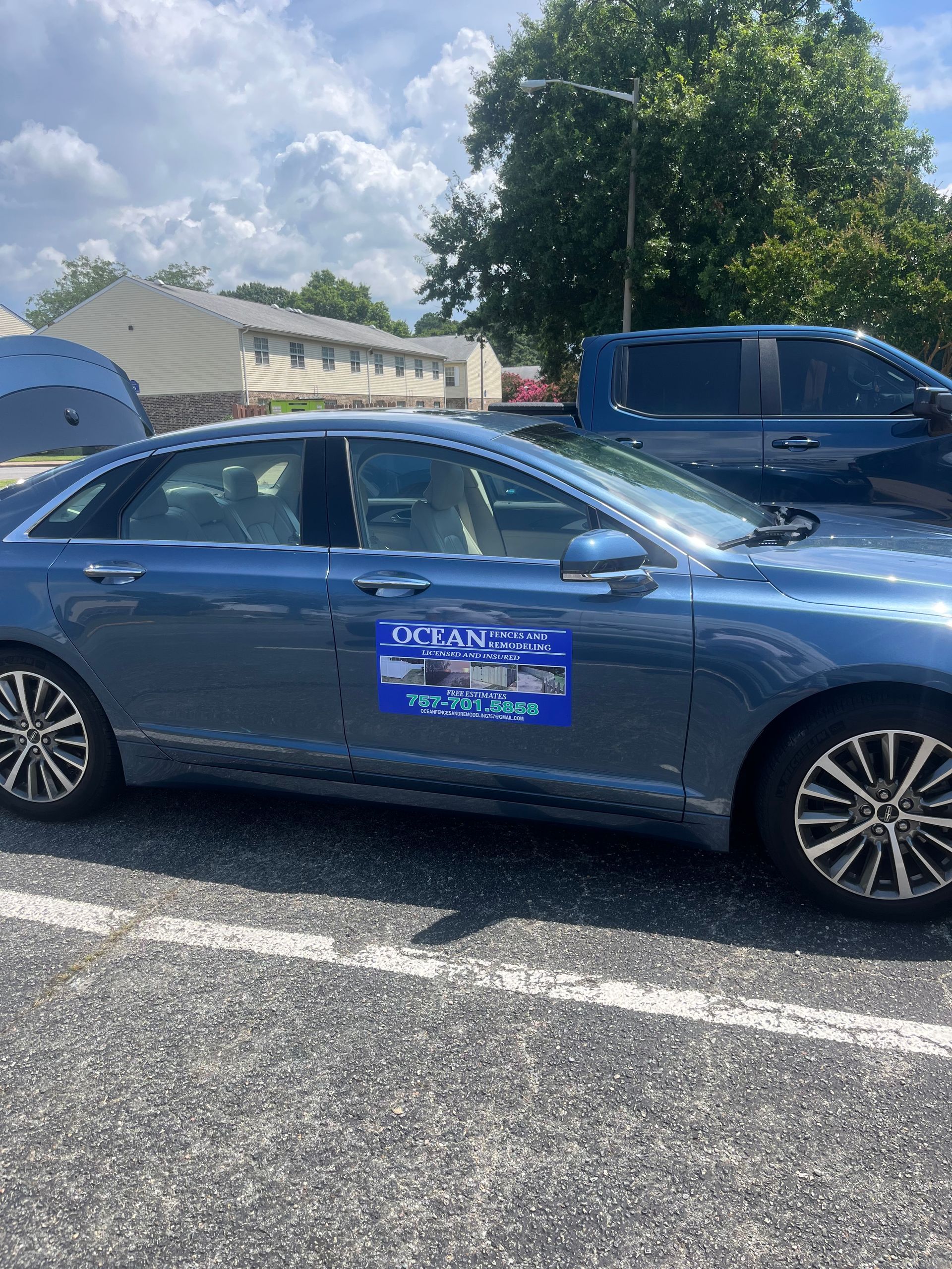 Ocean Fences branded car