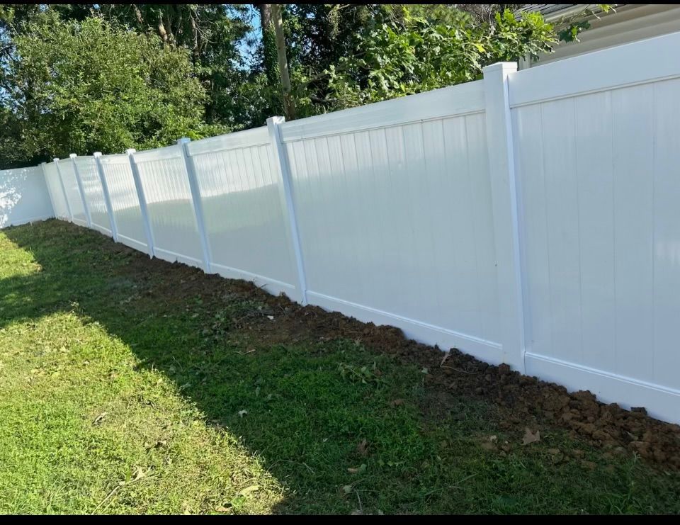 white PVC fence