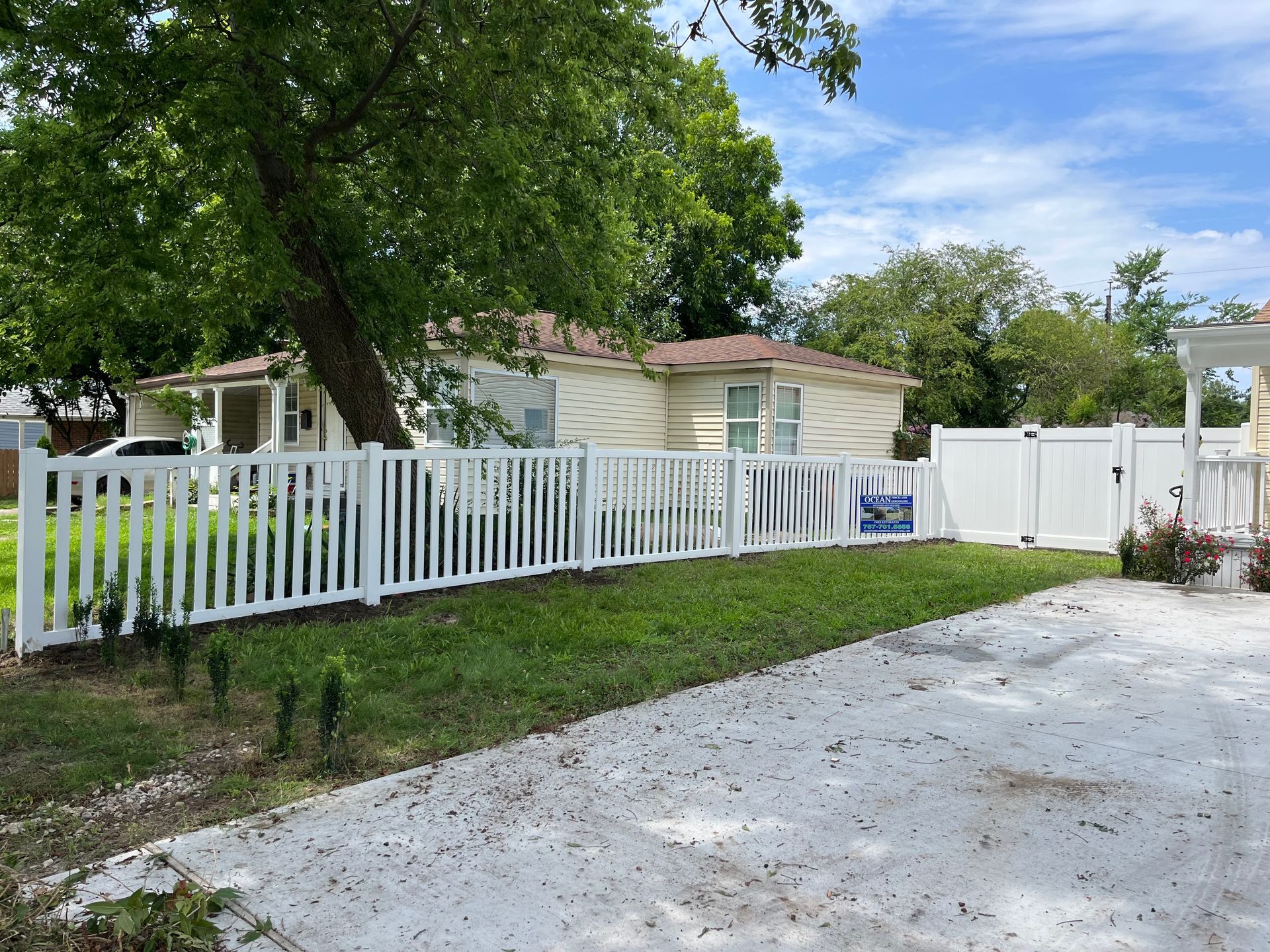 White decorative fence