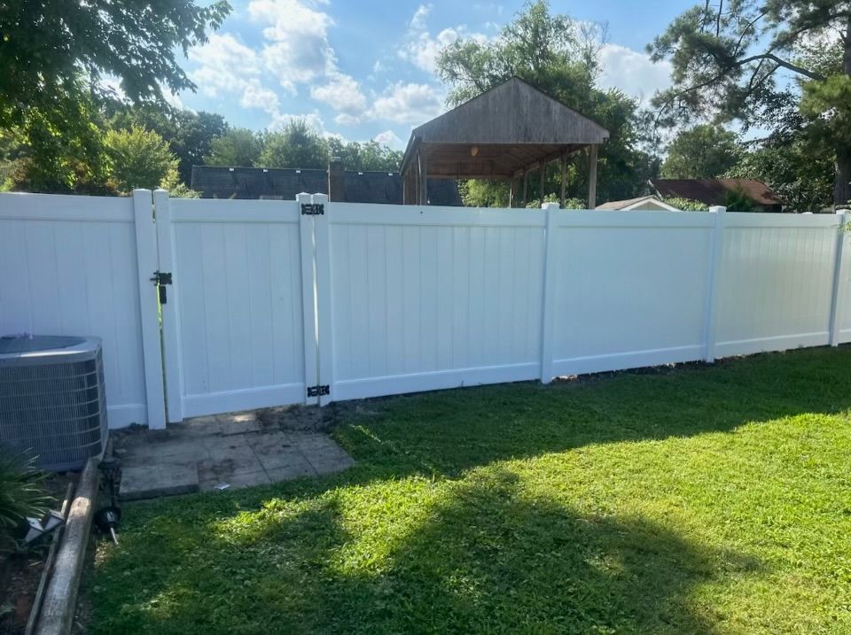 white PVC fence
