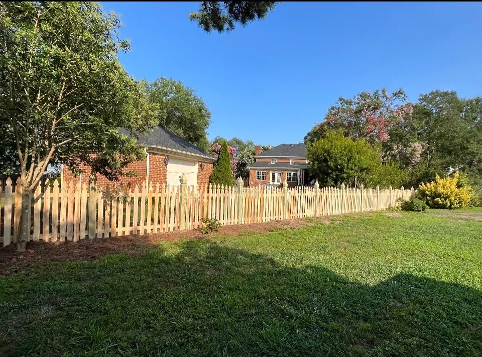 wooden fence in backyard