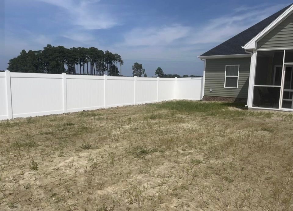 white PVC fence
