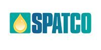 SPATCO logo with teal lettering and a yellow water drop icon on a white background