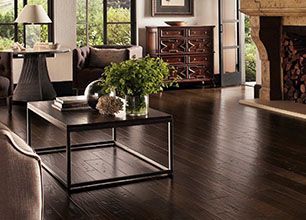 Elegant dark hardwood flooring