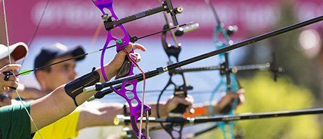 Learn More About Pro Shop men practicing archery in the field