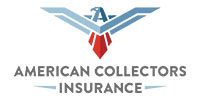 American Collectors Insurance logo with blue wings and red shield emblem
