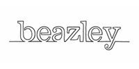 Stylized black outlined word “beazley” on a white background