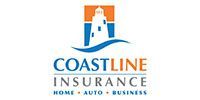 Coastline Insurance logo with lighthouse icon and “Home • Auto • Business” text