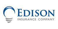 Edison Insurance Company logo with blue “Edison” text and gray shell icon on white background