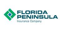 Florida Peninsula Insurance Company logo with teal geometric icon and navy text