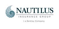 Nautilus Insurance Group logo with teal nautilus shell icon and black text on white background